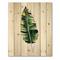 Designart - Single Banana Leaf - Bohemian & Eclectic Print on Natural Pine Wood
